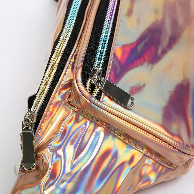 Holographic Fanny Pack for Women Summer Laser Waist Bag with Adjustable Belt for Rave Festival Travel Party