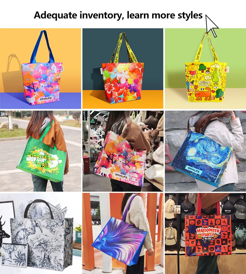 Hot sale custom printed logo tote shopping bag eco-friendly recyclable polypropylene (pp) laminated woven bag Hot sale custom printed logo tote shopping bag eco-friendly recyclable polypropylene (pp) laminated woven bag