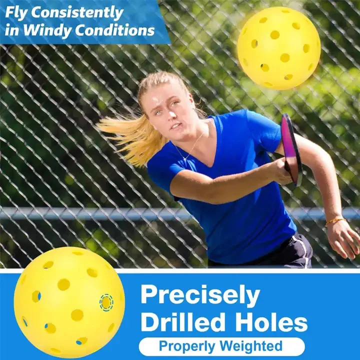 USAPA Approved 40 & 26 Holes 74mm PE Pickle balls