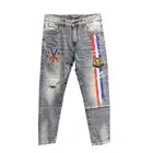 Denim Pants Fast Delivery Factory Price Custom Logo Support Denim Jeans Ripped Long Pants