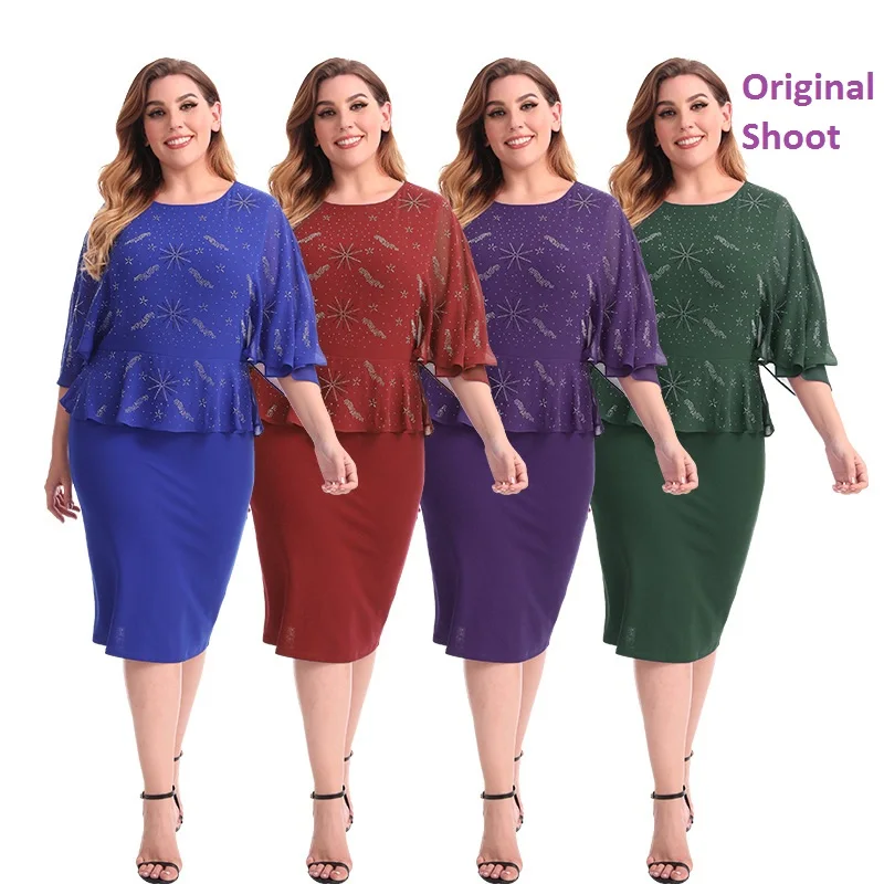 plus size peplum formal dress