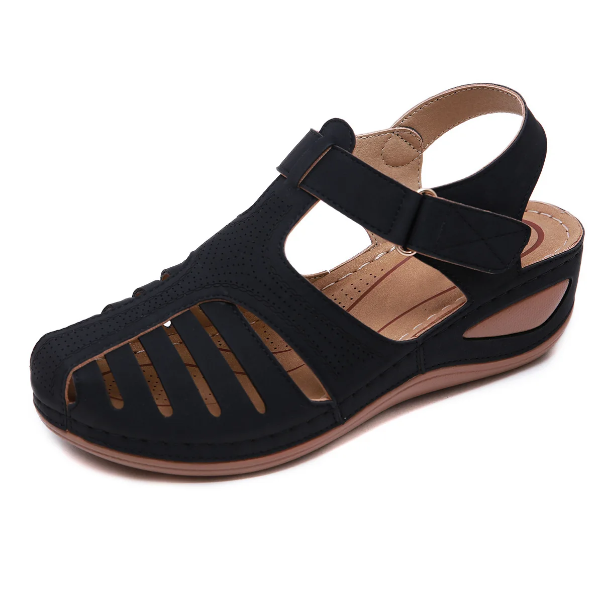 New Fashion Trend  Large Size Wholesale Customization Retro Style Summer Baotou Sals Slope Heels Women's Slippers