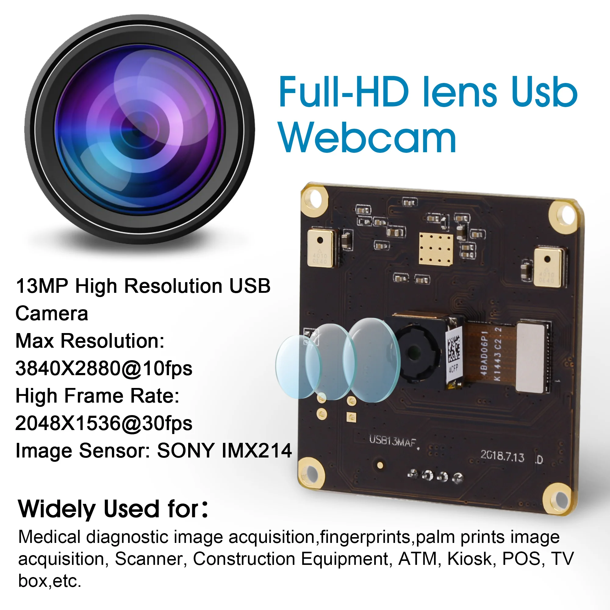 Elp Mp Autofocus Usb Camera Module Imx Sensor With Non Distortion