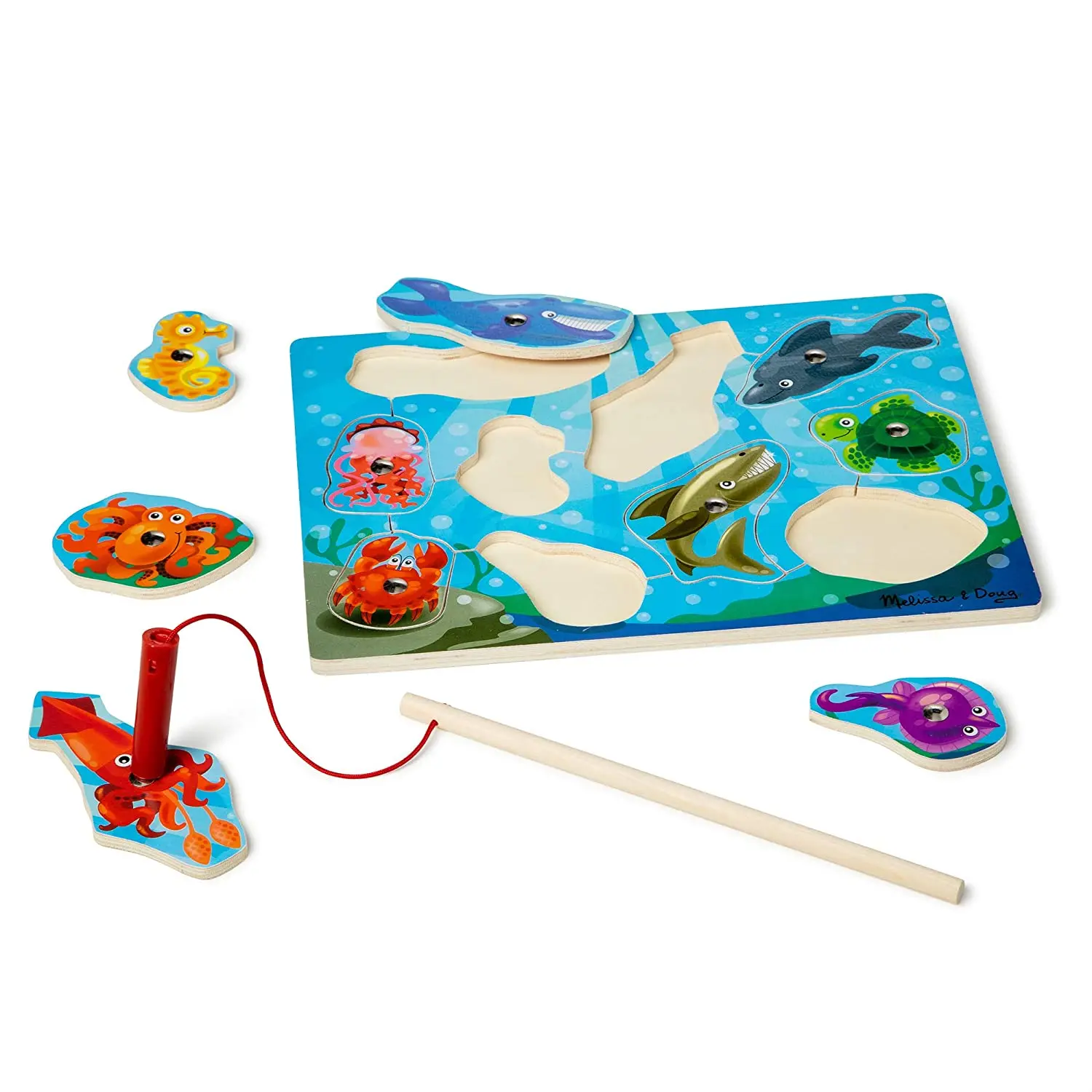 Fishing The Ocean Wooden Magnetic Puzzle for Toddlers and Kids 
