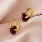 Red Earrings 2021 Autumn And Winter New Red Love Pendant Light Luxury Style Heart-shaped Earrings For Women