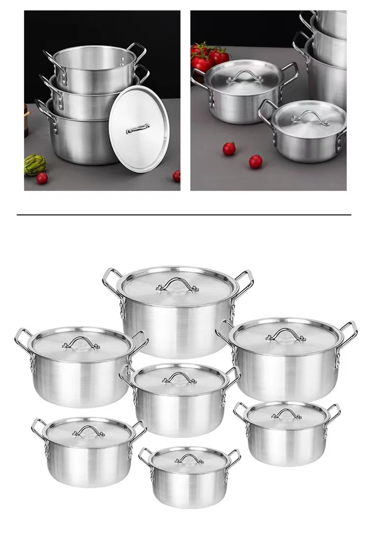 Ready Ship Stock 7pcs  aluminium detachable handle cookware set Europe steaming soup pot