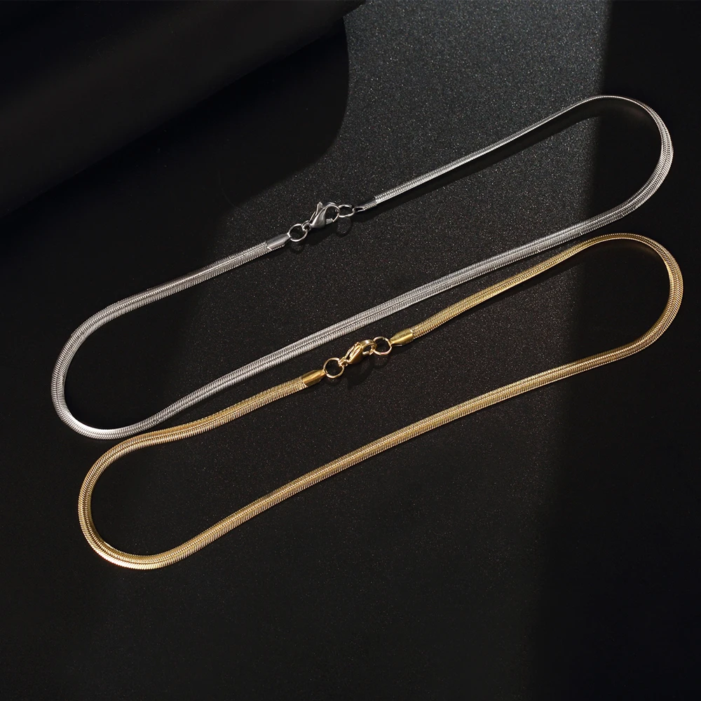 4mm Gold Snake Chain Thick Chain Choker 