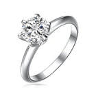 Engagement 14k Gold Moissanite Engagement Wedding Custom 6.5mm Round DEF Natural Diamond Solitaire Ring