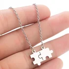 Jewelry Customized Stainless Steel Necklace For Women Lover's Puzzle Pendant Necklace Engagement Jewelry