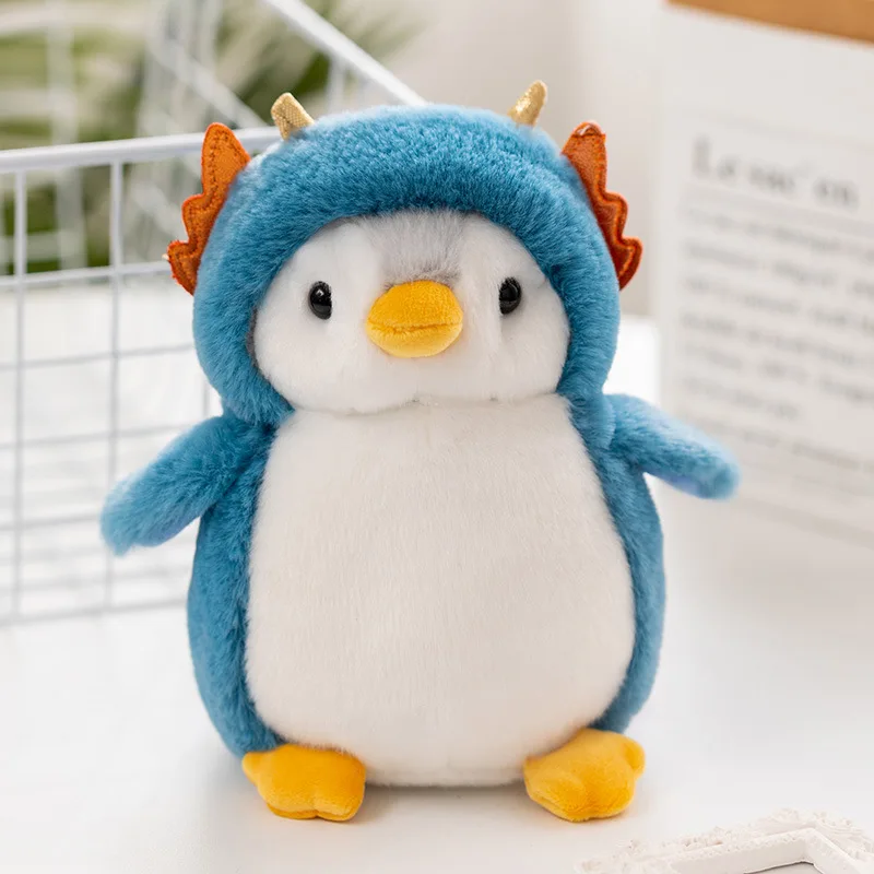 Factory Sale 25cm cute custom plush toys shearing material dolls soft cozy kawaii penguin animals plush pillow