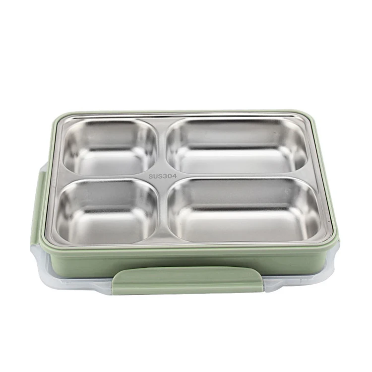 disposable wood bento box Company Institutional canteen metal inside plastic outer disposable wood bento box