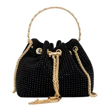 ZHUIYU Popular diamond handbag new fashion  Crystal Handle chain bag one shoulder bag crossbody women's bucket bags