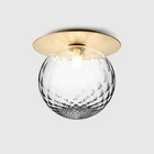 Modern Minimalist Transparent Corrugated Glass Sphere Design Led Ceiling Light