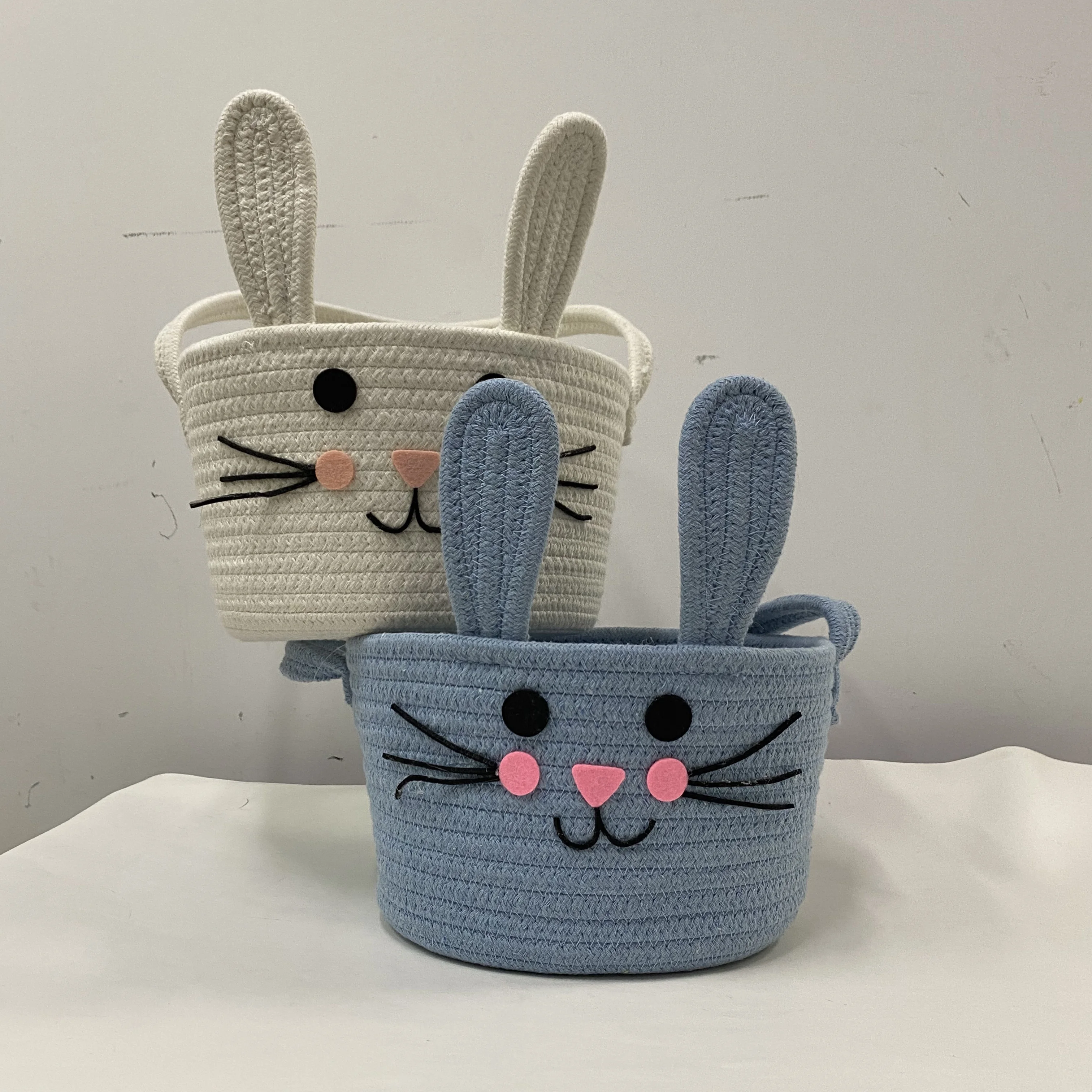Small Size Cotton Rope  Animal Storage Basket For Kids Cotton Rope Storage Basket For Baby Diaper Toy