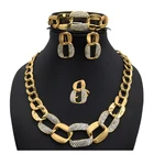 Jewelry Set Hip Hop Jewelry Indian Bridal Necklace Set African 24k Gold Necklace