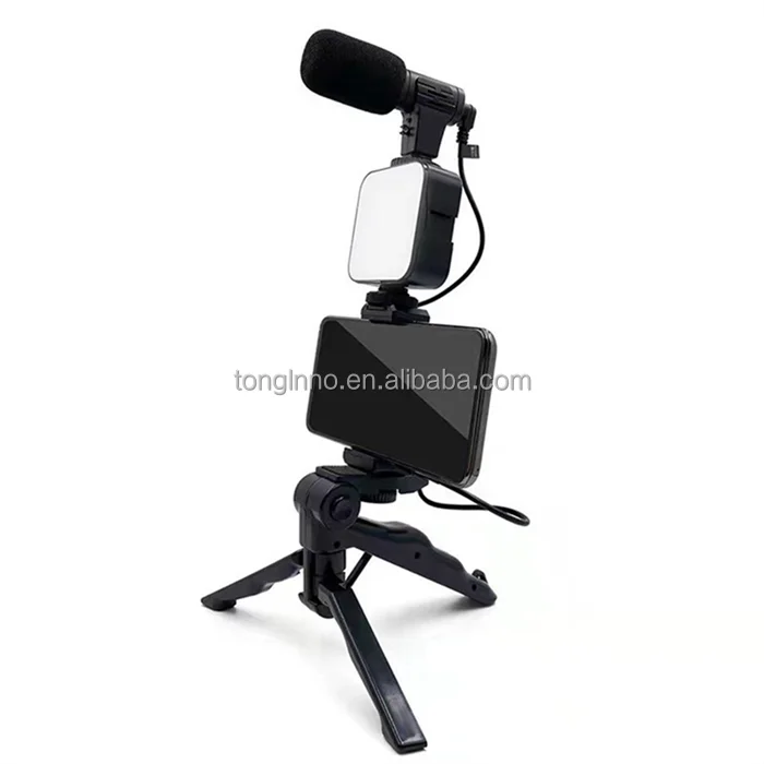 Top Sales AY-49 Video Making Vlog Tripod Kit With Led Fill Light Microphone Vlogging Kits for Live Brocast Table Tripod
