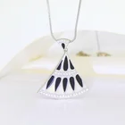 Gemstone Pendant Trendy Platinum Plated Gemstone Charm Snake Chain Necklace Triangle Enamel Pendant Necklace