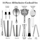 Barware 11Pcs Bartender Tool Multi Color Metal Stainless Steel Cocktail Shaker Set Kit With Gift Box