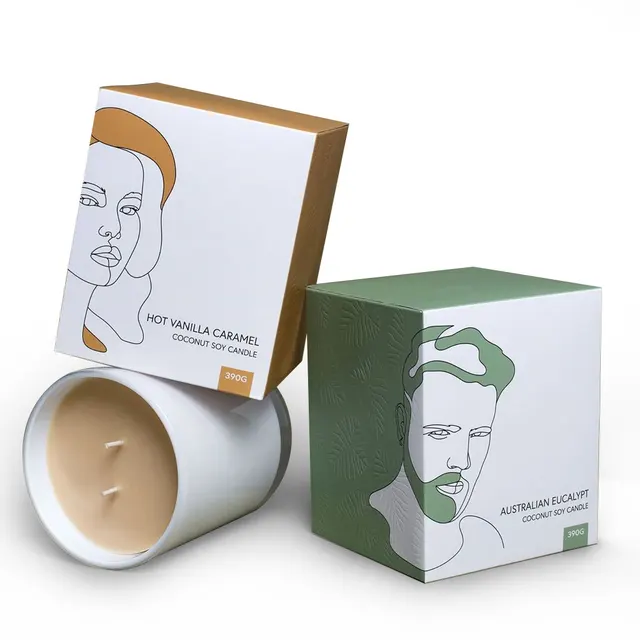 Custom Printing cardboard paper mug box auto close bottom Packaging Paper Gift Packaging Candle box