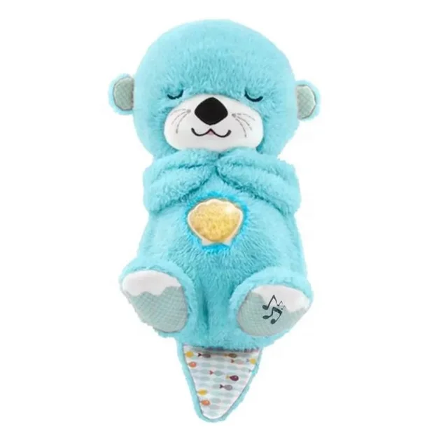 2024 Popular Electric Plush Toy Stuffed Plush Breathing Baby Otter Toy Baby Soothing Sleeping Breathing Bear