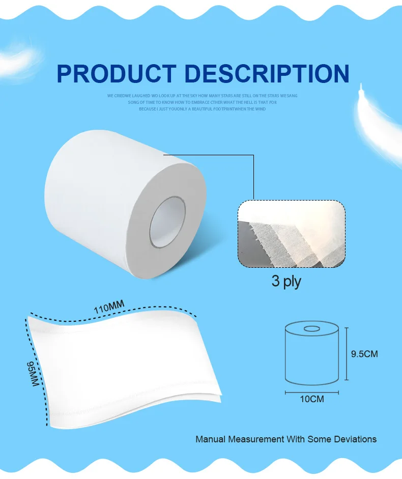 Wholesale Custom Printed Bamboo OEM Packing Pulp Material Origin Roll Hozhong paper top one five star rolls OEM ODM design Hot o