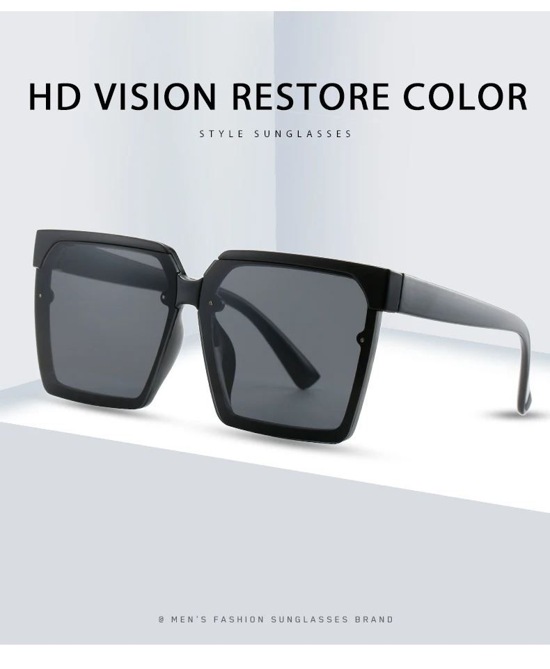 Retro Thick Frame Square Sunglasses – Chunky Rectangle UV400 – Unisex Adult Eyewear