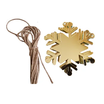 Custom Clear Metal mirror Acrylic Snowflake Christmas Tree Decorations supplies ornaments