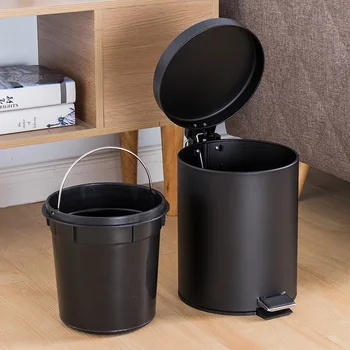 Hot Sale Household Waste Bin Toilet 5L 7L 12L Soft Close Black Trash Can Bathroom Small Pedal Bins