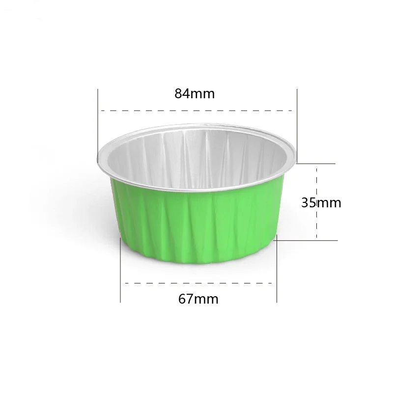 130ml round cake mold cupcakes dessert tray with lid Disposable aluminum foil container cake baking cups