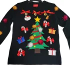 Sweater New Custom Design Christmas Sweater Tree Tacky Warm Cute Pattern Black Ugly Christmas Sweater Ugly