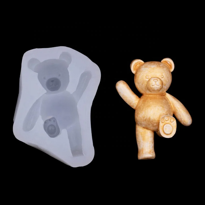 3D DIY Bear Silicone Mold Soap Candle Gypsum Aromatherapy Mouldings Cake Tools Resin Crafts Kitchen Toys