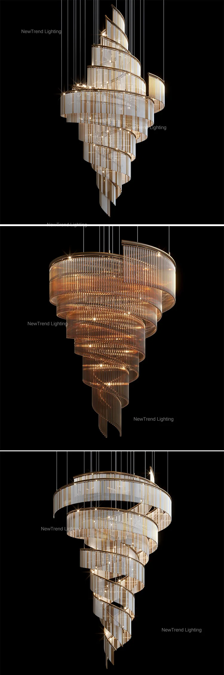 CPL-355 Contemporary Style Custom Indoor Decoration Hotel Hall Villa Staircase Led Chandelier Light manufacture