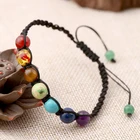 Crystal Bracelet 7 Chakra Reiki Natural Stone Adjustable Women Healing Crystal Beaded Bracelet