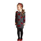 Winter Girls Dresses Fashion Winter Girls Clothes Peter Pan Collar Dresses Printing
