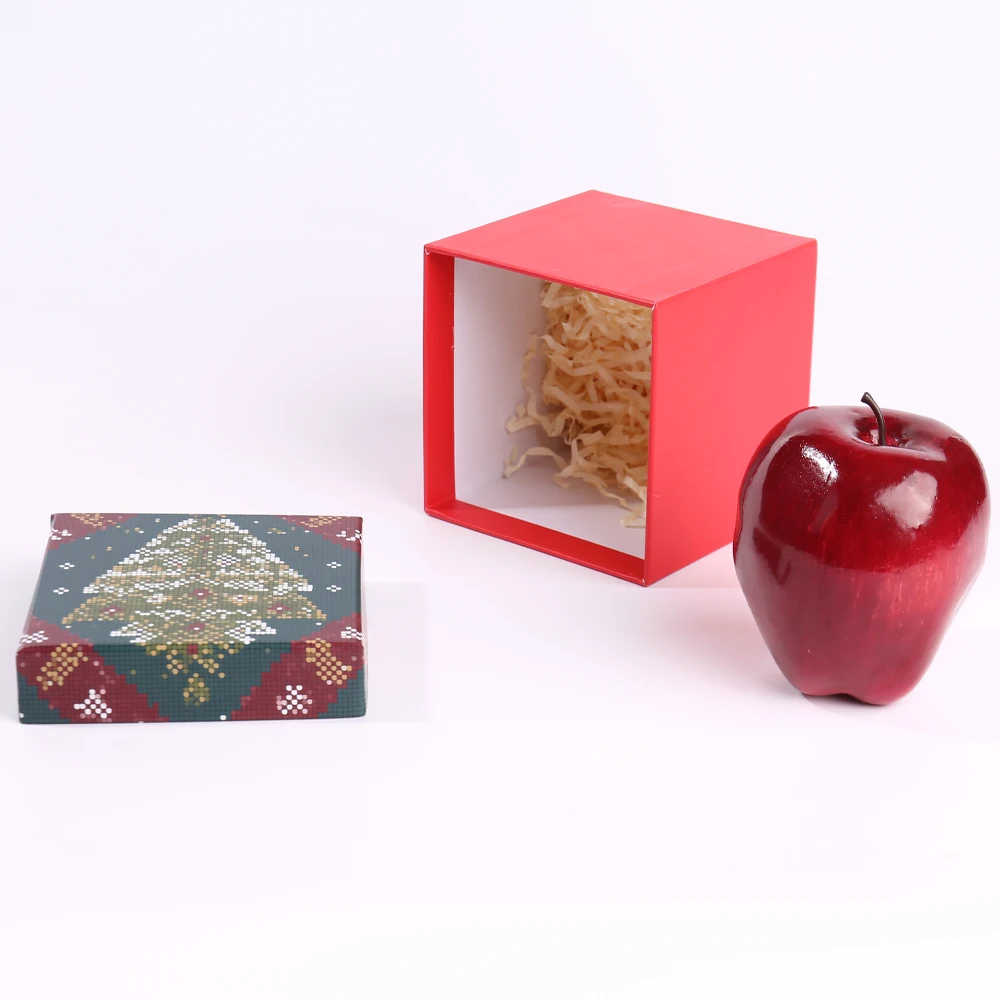 product custom rigid gray paper box with christmas stocking design offset printing matt lamination lid for holiday gift packaging-7