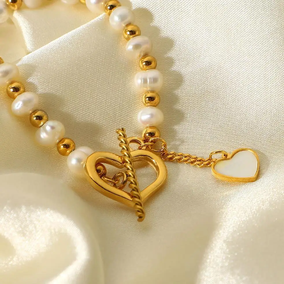 Women Bracelet Baroque Freshwater Pearl Bead Design Clasp Bracelet