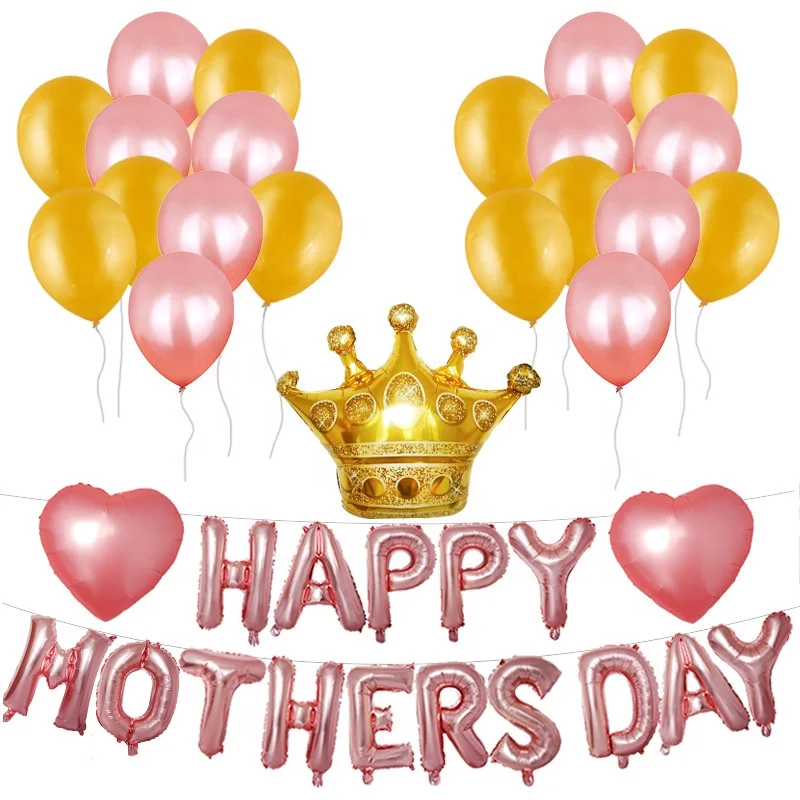 happy mothers day party decorations crown letter aluminum foil