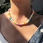 Pearl Fashion Alloy Bohemian Style Color Imitation Pearl Bead Necklace