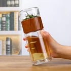 Infuser Water Bottle Glass Hot Sale Double Wall Thermos Glass Tea Bottle With Stainless Steel Infuser Drink Water Bottle