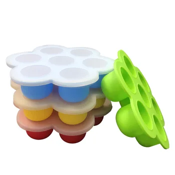 2024 Wholesale Silicone Food Box Complementary Food Storage Box Silicone Ice Tray Fresh-keeping Jelly Mold With Lid