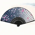 Hand Fan Hand Fan Custom Japanese Bamboo Printed Fabric Folding Hand Fan