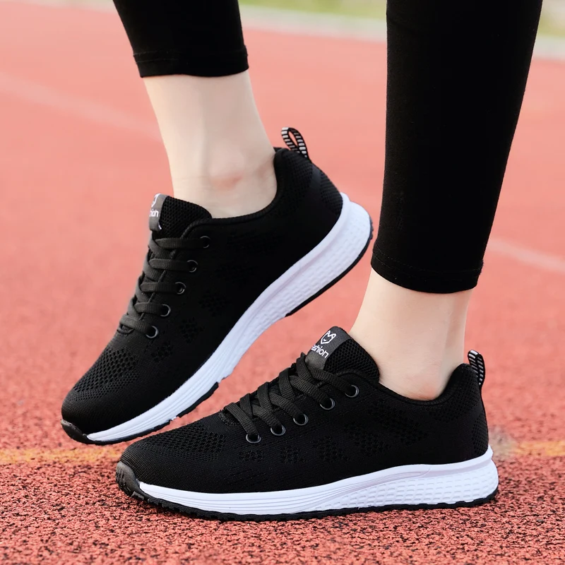 High quality outdoor breathable mesh upper  fashion running casual sneakers for women walking style shoes