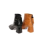 Short Pointed Fashion Casual Custom Ladies Boots Short Heel Ankle Boots Women Shoes Pointed Toe Zipper Winter Women Boots