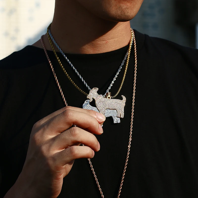 Hip Hop Sheep Charm Pendants Necklace 