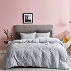 Bedding Seersucker Duvet Cover Twin Size 100% Washed Microfiber Bedding Set 3 Piece Seersucker Bamboo Bedding Set