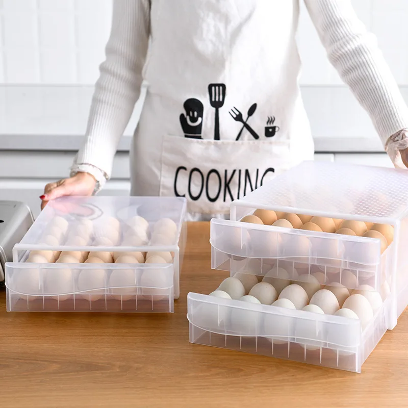 Wholesale Multifunctional PP Plastic Egg Packing Box Modern Square Design Flexible Usage Food Bag Packaging 30 Eggs Capacity