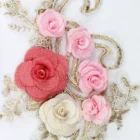 Rose Fabric Rose Flower Beaded Embroidery Patch Sequin Fabric Flower
