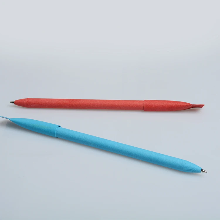 Custom Logo Promotional Eco Kraft Paper Pen with Cap with Rolling Paper