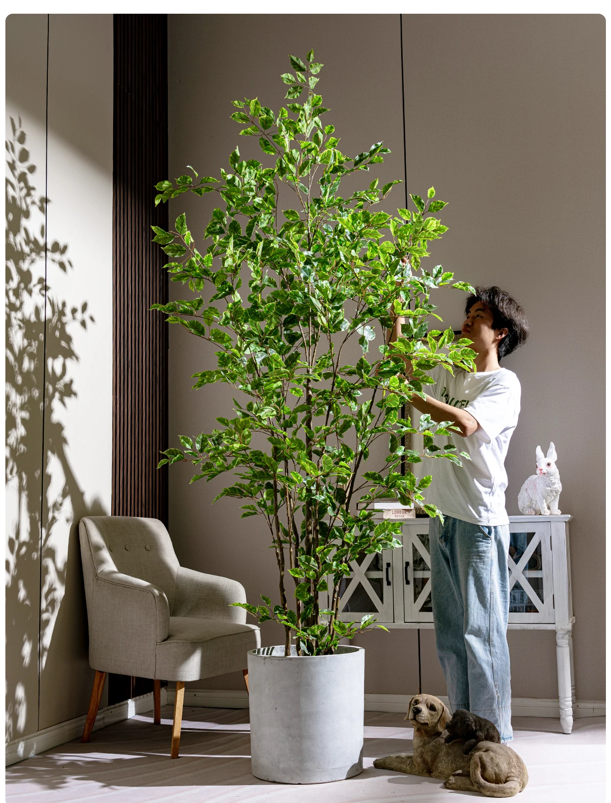 Banyan Tree Bonsai Artificial Grass Palm Greenery Decoration High Plastic Potted Indoor/Outdoor for Home Office for Birthday factory