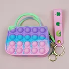 Clutch Cute Mini Elegance Decompression Rainbow Fidget Clutch Handbag Silicone Airpod Case With Keychain
